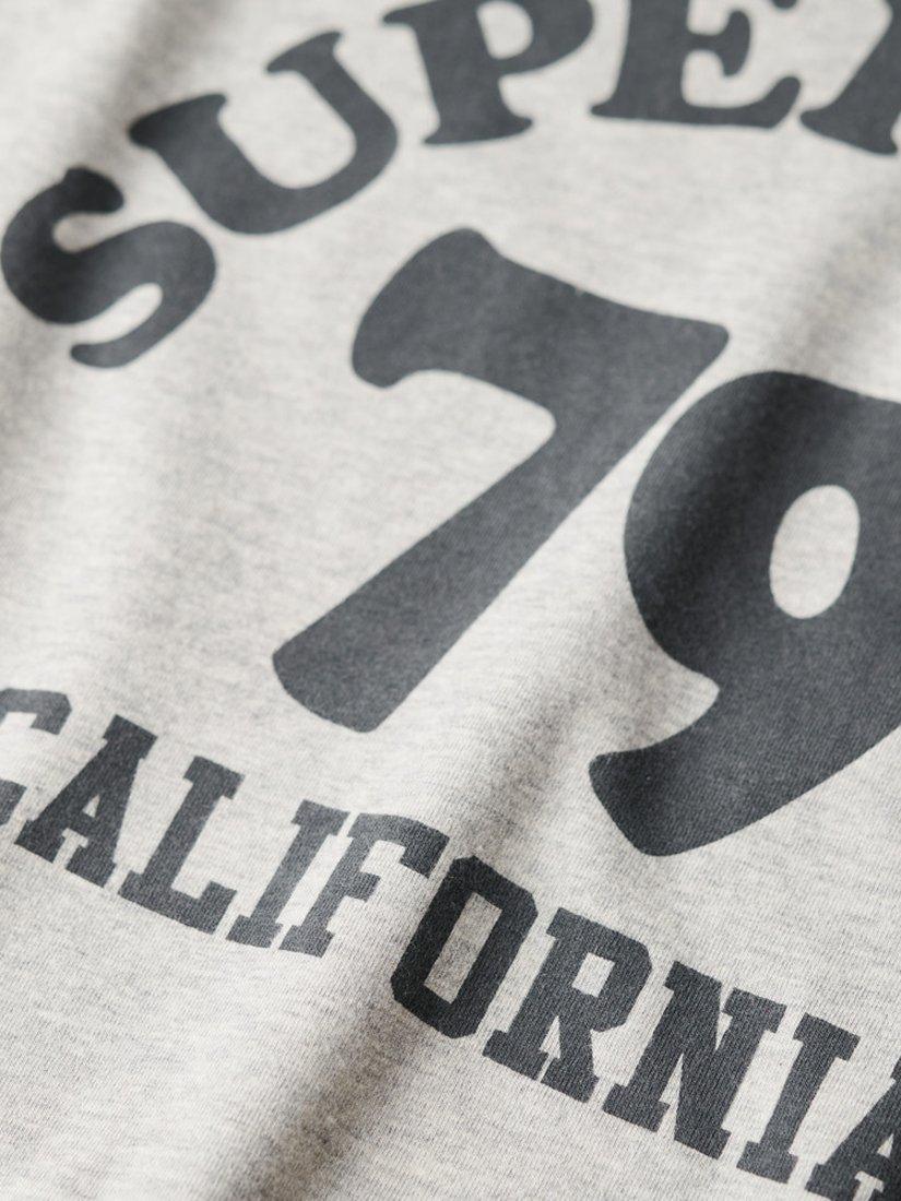 Product image 5 of 5, which shows Superdry Athletic Essential Raglan Graphic T-Shirt, Grey Marl, 8