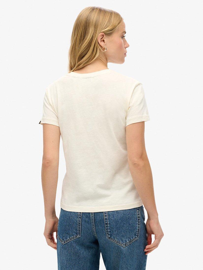 Product image 2 of 4, which shows Superdry Outdoor Stripe Organic Cotton T-Shirt, Riff White/Multi, 8