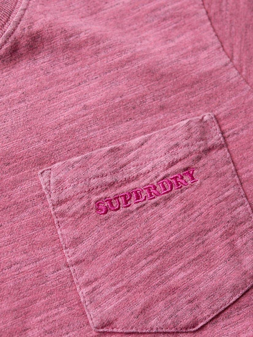 Product image 5 of 5, which shows Superdry Essential Logo Overdyed T-Shirt, Shocking Pink, 8