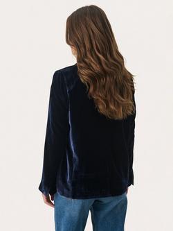 Part Two Loretta Velvet Blazer, Navy - view 2, Navy