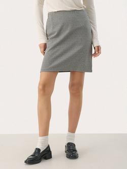 Part Two Corinne Check Mini Skirt, Black/White, Black/White