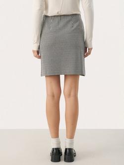Part Two Corinne Check Mini Skirt, Black/White - view 2, Black/White