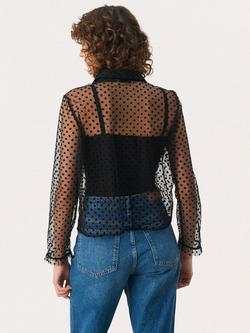 Part Two Marikke Polka Dot Sheer Top, Black - view 2, Black