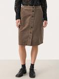 Part Two Palina Corduroy Button Skirt, Walnut