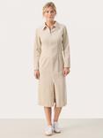 Part Two Lizell Collar Zip Neck Dress, French Oak