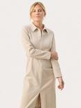 Part Two Lizell Collar Zip Neck Dress, French Oak