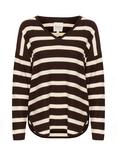 Part Two Iliviasa Stripe Cashmere Blend Jumper, Hot Fudge