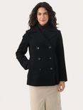 Part Two Lekias Wool Blend Double Breasted Coat, Black