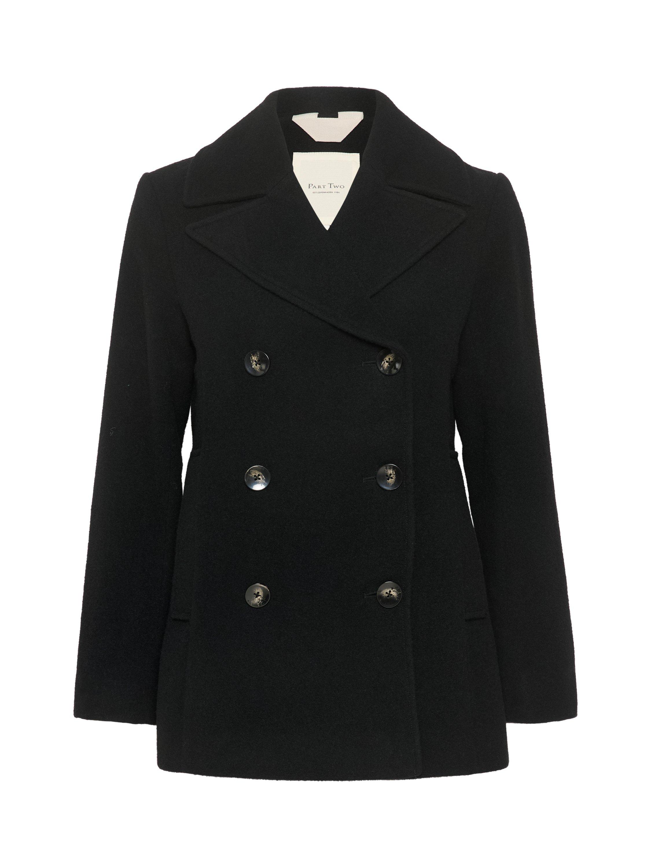 Product image 5 of 6, which shows Part Two Lekias Wool Blend Double Breasted Coat, Black, 8
