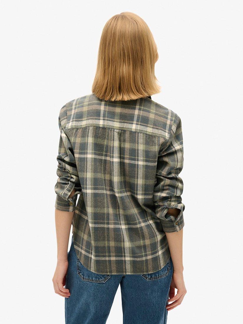 Product image 2 of 4, which shows Superdry Lumberjack Check Flannel Organic Cotton Shirt, Multi, 8