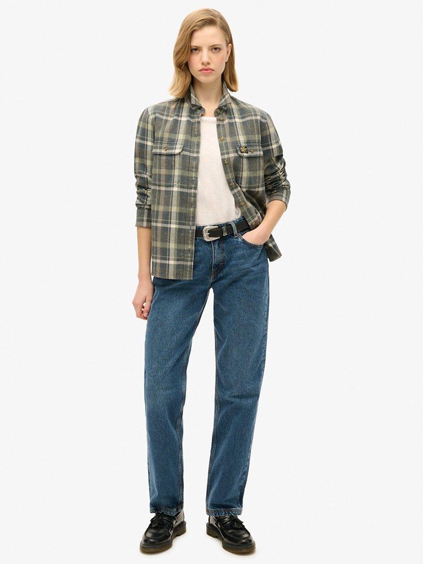 Product image 3 of 4, which shows Superdry Lumberjack Check Flannel Organic Cotton Shirt, Multi, 8