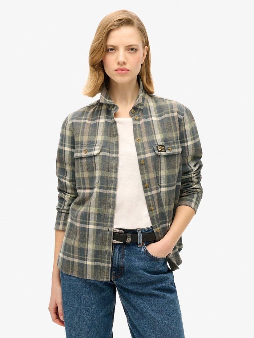 Product image 4 of 4, which shows Superdry Lumberjack Check Flannel Organic Cotton Shirt, Multi, 8