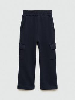 Mango Kids' London Cotton Cargo Trousers, Navy