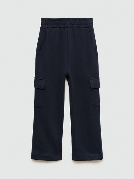 Mango Kids' London Cotton Cargo Trousers, Navy