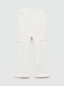 Mango Kids' London Cotton Cargo Trousers - view 2, Natural White