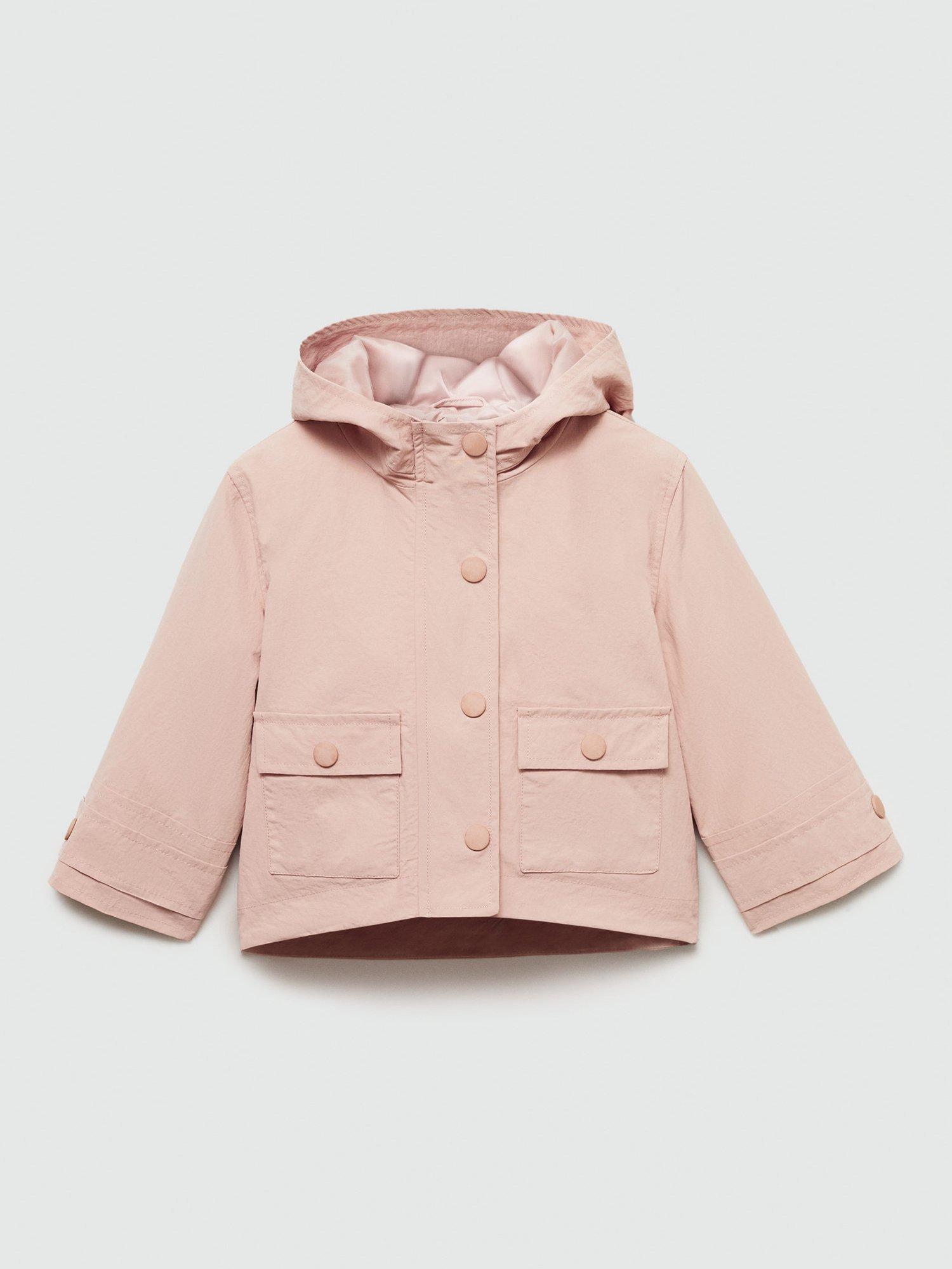 Mango Kids' Vega Hooded Jacket, Pink