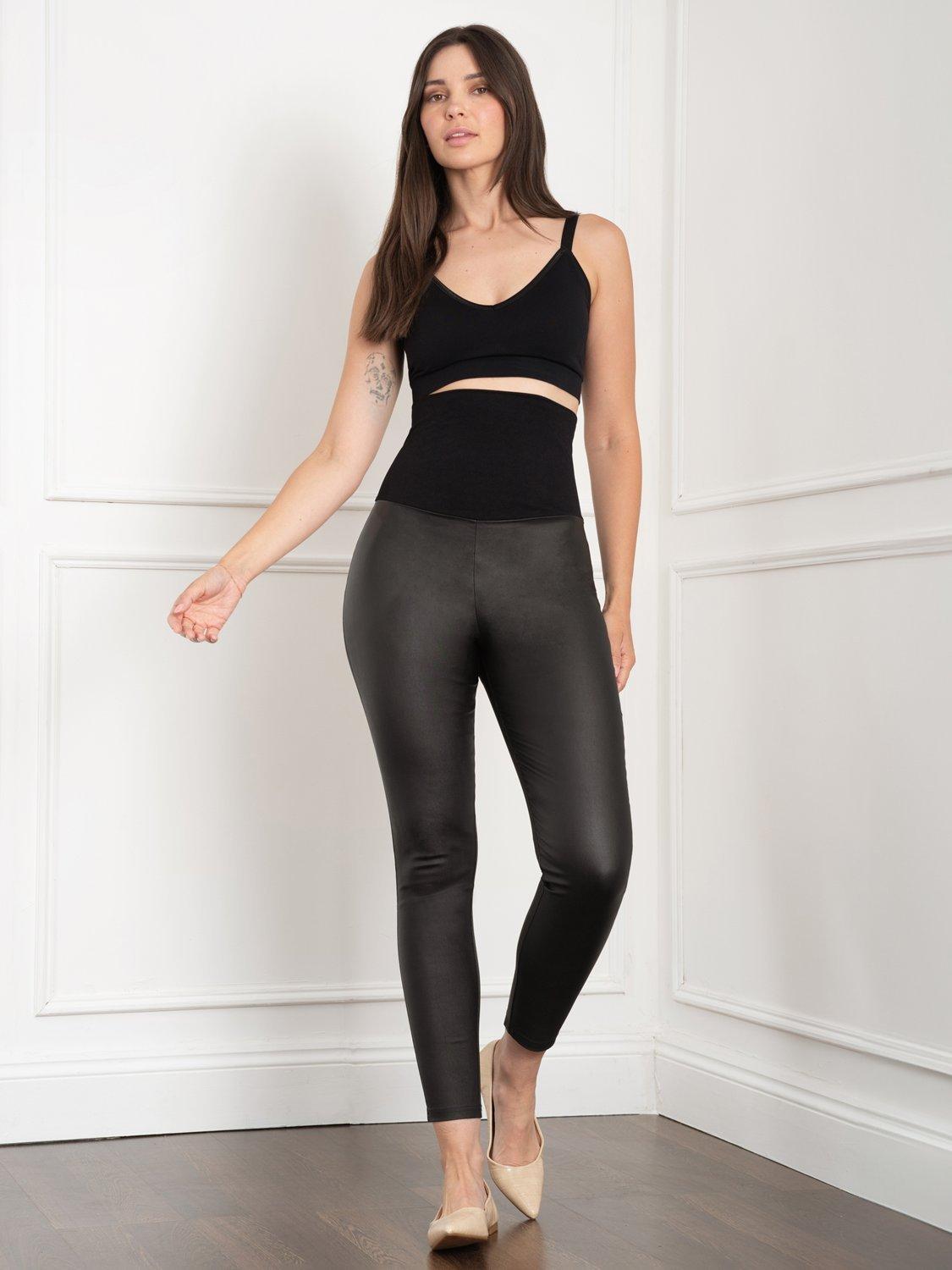 Seraphine Coated Post Maternity Leggings Black