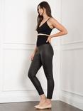 Seraphine Coated Post Maternity Leggings, Black