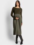 Seraphine Fine Knit Maternity & Nursing Dress, Khaki