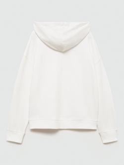 Mango Kids' Dina Zipped Hoodie, Natural White - view 2, Natural White