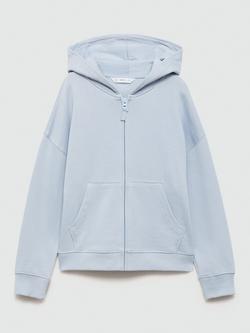Mango Kids' Dina Zipped Hoodie, Silver, Silver