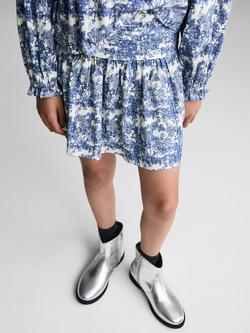 Mango Kids' Pavo Mini Skirt, Medium Blue, Medium Blue