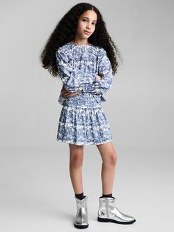 Mango Kids' Pavo Mini Skirt, Medium Blue - view 2, Medium Blue