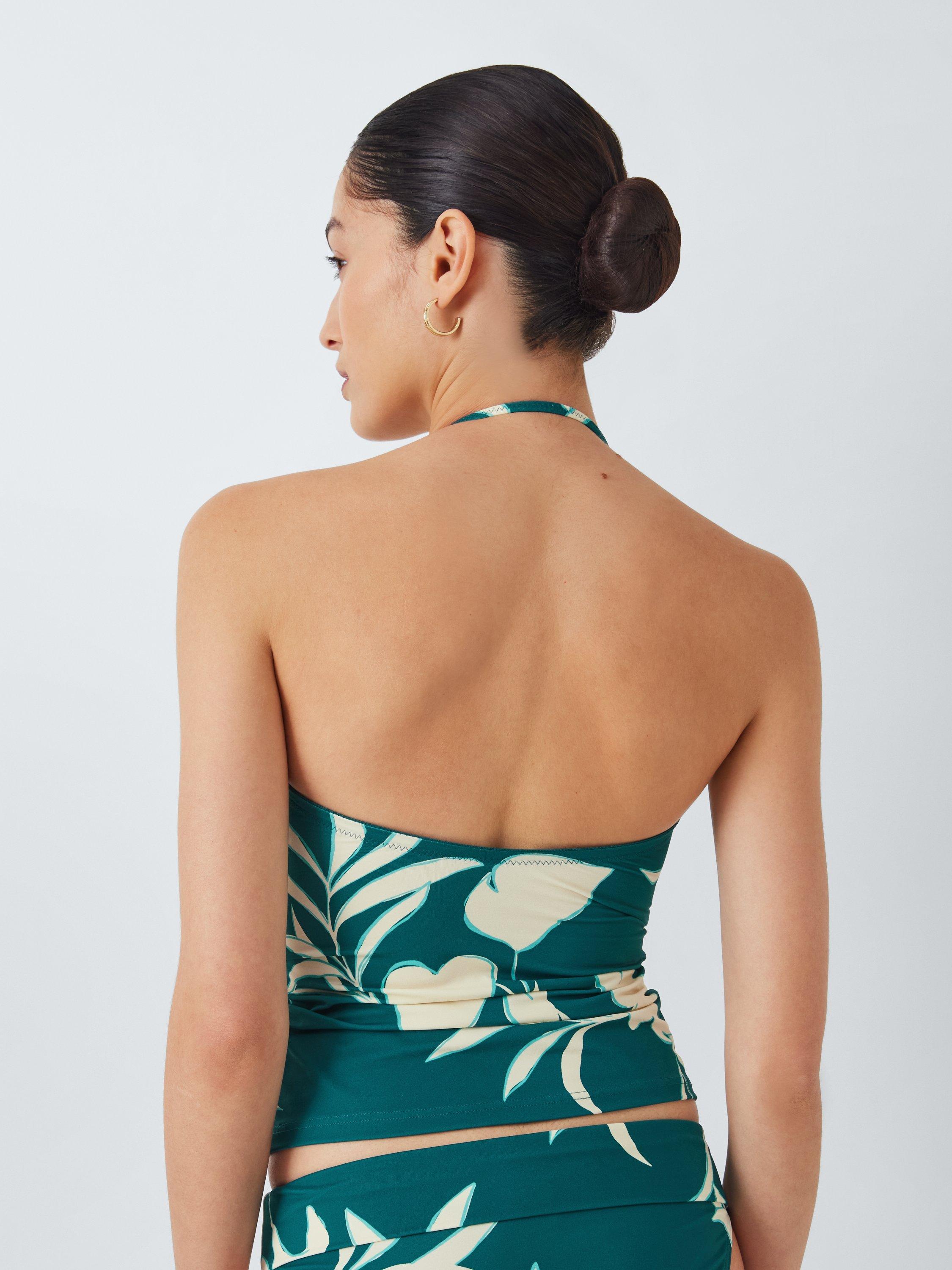 Product image 2 of 6, which shows John Lewis Califloral Bandeau Tankini Top, Lagoon, 8