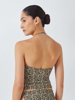 John Lewis Cos Cross Front Tankini Top, Khaki - view 2, Khaki