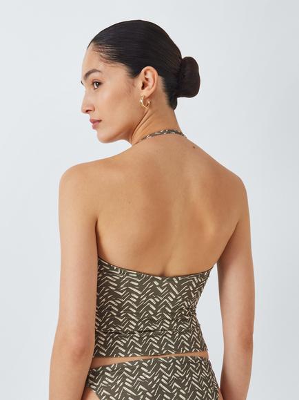 John Lewis Cos Cross Front Tankini Top, Khaki - view 2, Khaki
