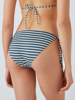 John Lewis Valencia Tie Side Bikini Bottoms, Blue/White - view 2, Blue/White