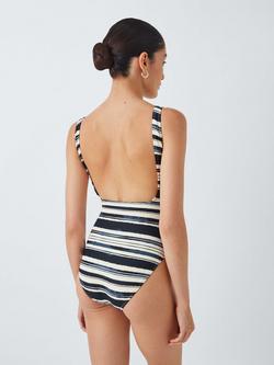 John Lewis Antibes Keyhole Swimsuit, Stripe - view 2, Stripe