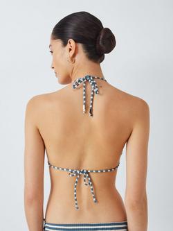 John Lewis Valencia Triangle Bikini Top, Blue/White - view 2, Blue/White