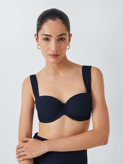 John Lewis Palma Wide Strap Bikini Top, Navy, Navy