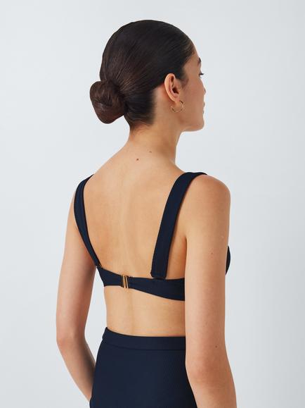 John Lewis Palma Wide Strap Bikini Top, Navy - view 2, Navy