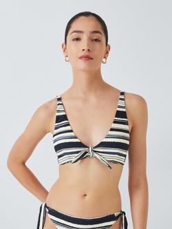 John Lewis Antibes Knot Bikini Top, Stripe, Stripe