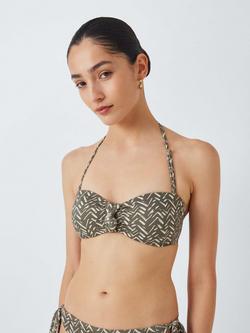 John Lewis Cos Knot Bandeau Bikini Top, Khaki - view 2, Khaki