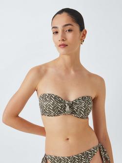 John Lewis Cos Knot Bandeau Bikini Top, Khaki, Khaki