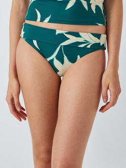 John Lewis Califloral Fold-Down Bikini Bottoms, Lagoon, Lagoon