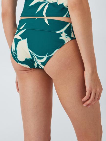 John Lewis Califloral Fold-Down Bikini Bottoms, Lagoon - view 2, Lagoon
