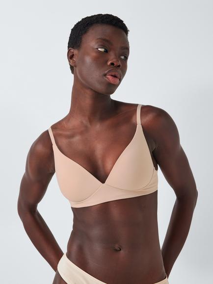 John Lewis Willow Ribbed Non-Wired T-Shirt Bra - view 2, Almond