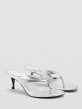 Mango Adagio Heeled Sandals, Silver