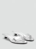 Mango Ana Metallic Strap Sandals, Silver