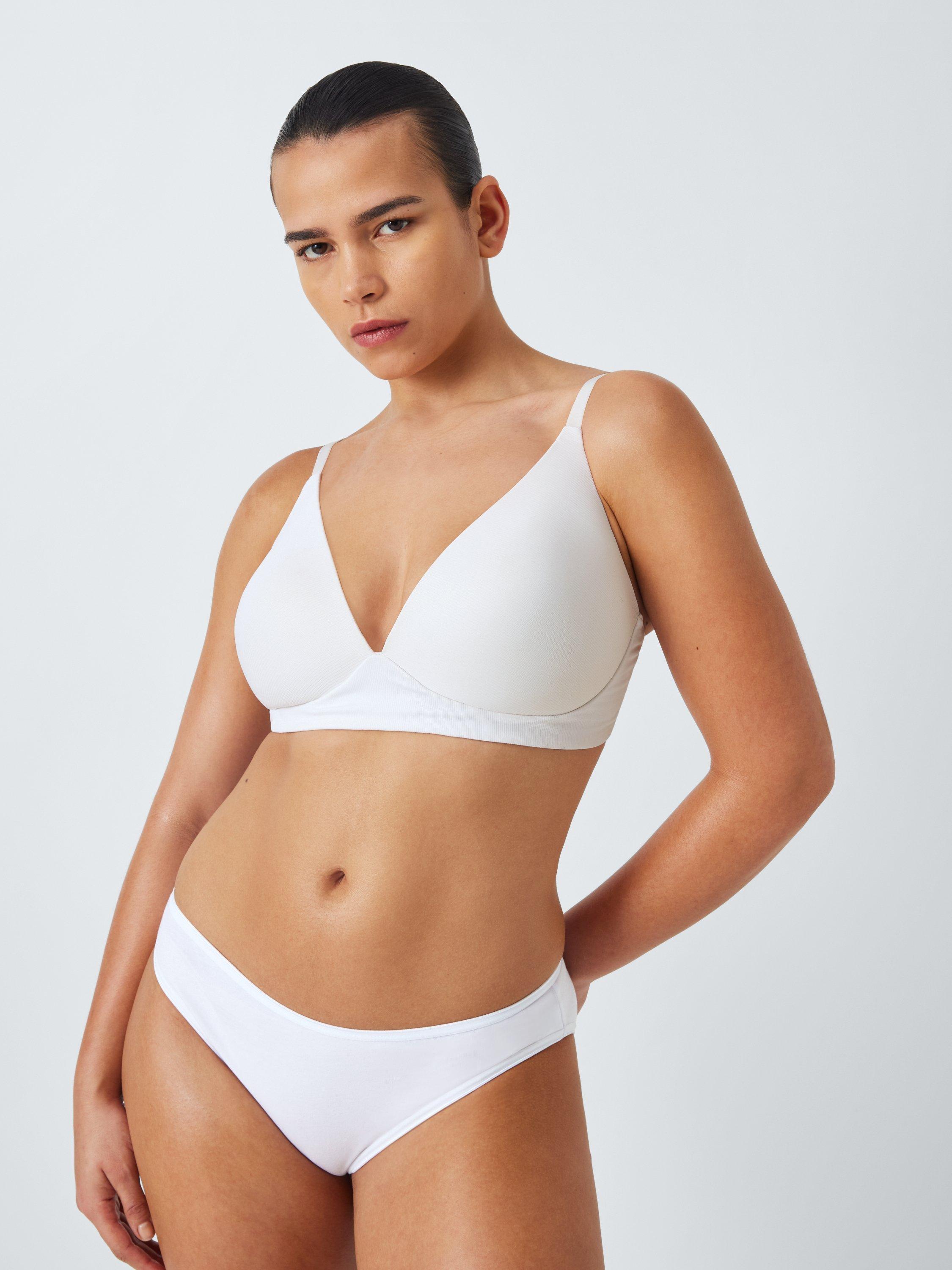 Product image 4 of 5, which shows John Lewis Willow Ribbed Non-Wired T-Shirt Bra, White, 30A