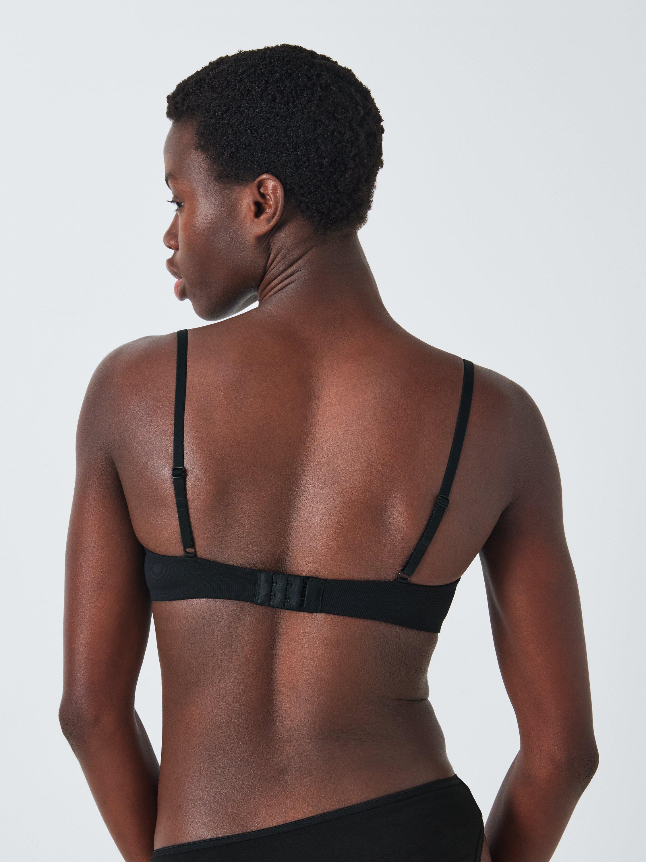 Product image 3 of 10, which shows John Lewis Willow Ribbed Non-Wired T-Shirt Bra, Black, 30A