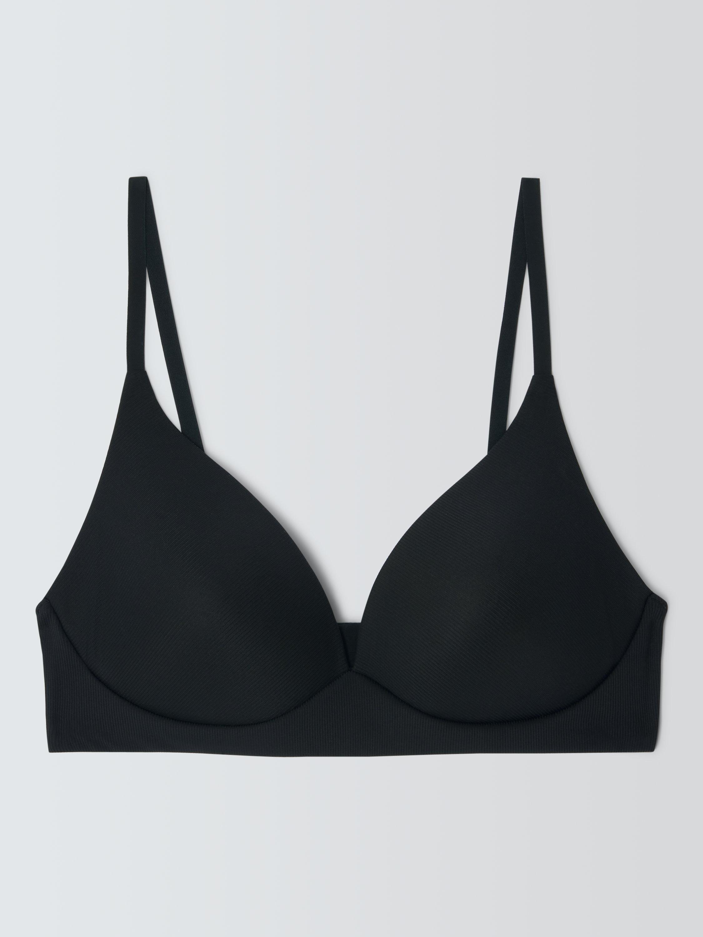 Product image 7 of 10, which shows John Lewis Willow Ribbed Non-Wired T-Shirt Bra, Black, 30A