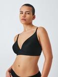 John Lewis Willow Ribbed Non-Wired Bra, Black