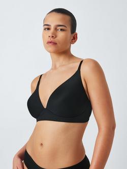 John Lewis Willow Ribbed Non-Wired T-Shirt Bra - view 2, Black