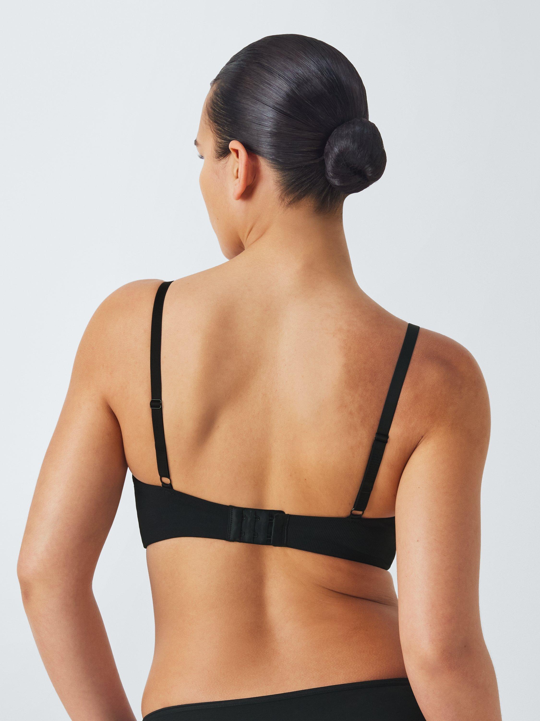 Product image 4 of 10, which shows John Lewis Willow Ribbed Non-Wired T-Shirt Bra, Black, 30A