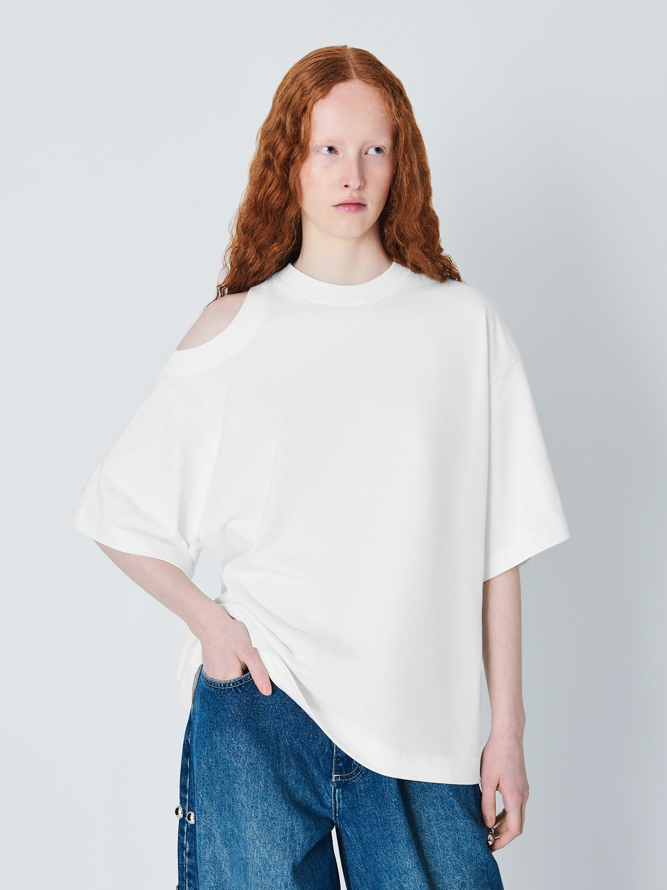 John Lewis x A.W.A.K.E. MODE Shoulder Cut Out Oversized Tee, White